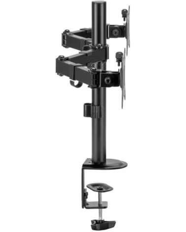 IGGUAL SPM02 SUPORTE DE MESA COM MORSA PARA 2 MONITORES 17-32 POLEGADAS IGG318287