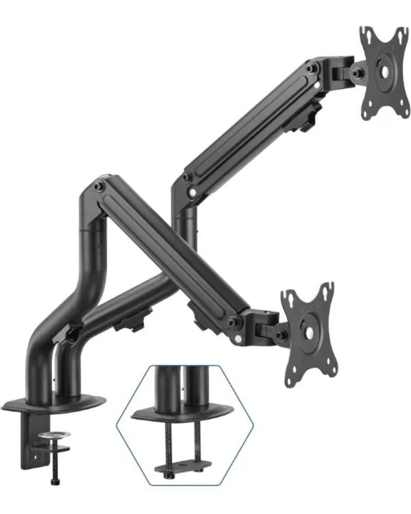 IGGUAL SPMP02 SUPPORTO CON MORSETTO DUE MONITOR 17-32 POLLICI