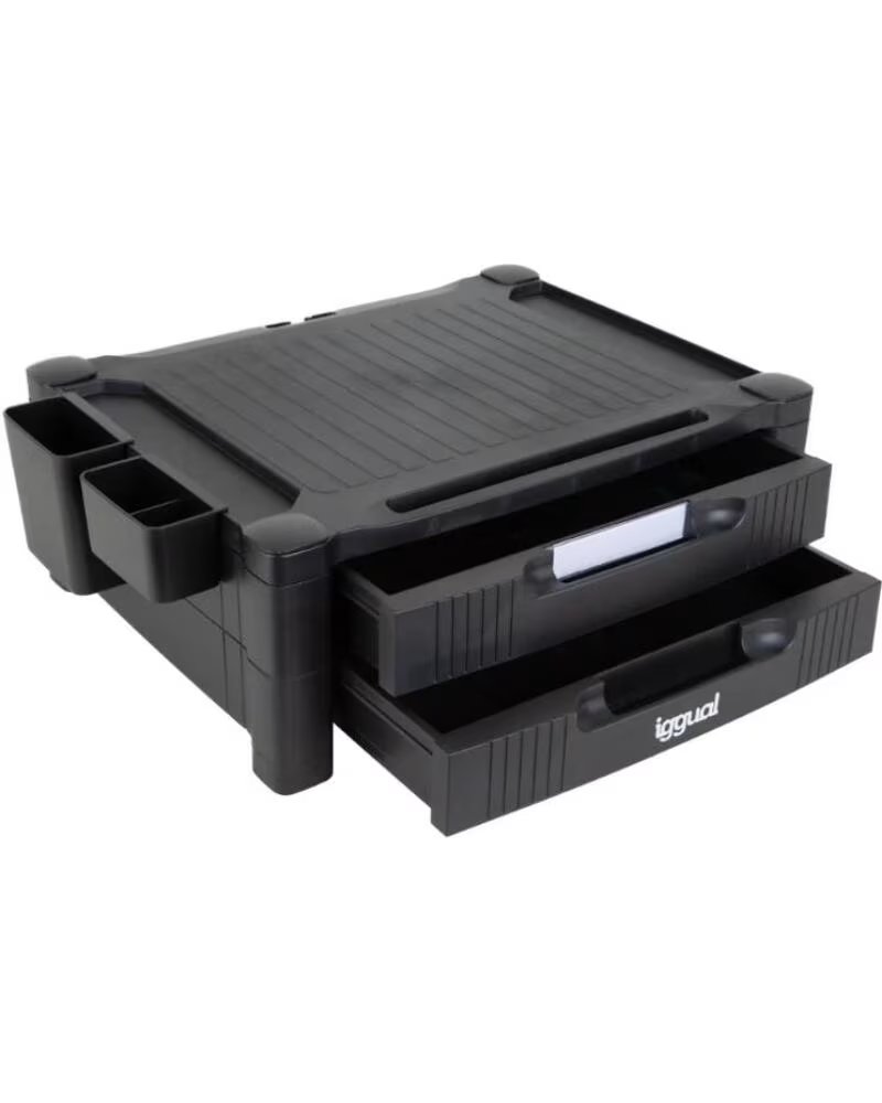 IGGUAL EM2C ELEVADOR DE MONITOR 2 GAVETAS IGG318850 PRETO