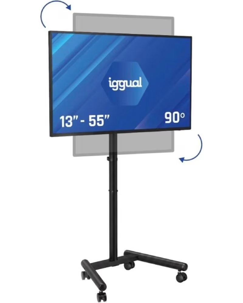IGGUAL SRTV55 Soporte TV suelo ruedas 13-55 20kg