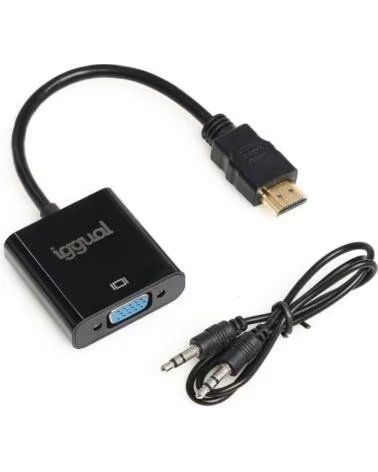 IGGUAL Adaptador HDMI a VGA audio 3 5 mm