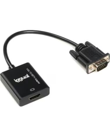 IGGUAL Adaptador VGA a HDMI audio microUSB