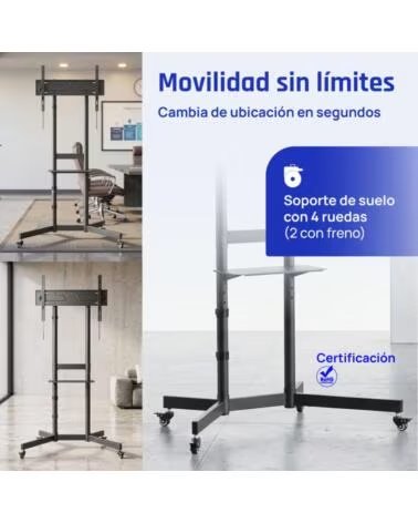 IGGUAL SRTV75 Soporte TV suelo ruedas 32-75 70kg