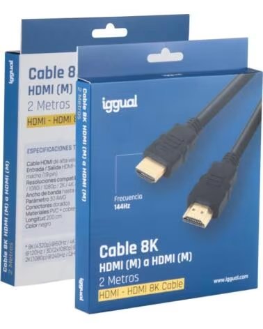IGGUAL Cable HDMI - HDMI 2 1 8K60hz 2 metros