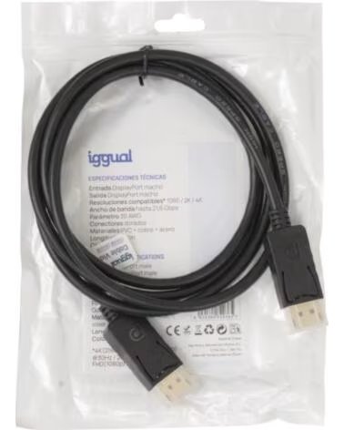 IGGUAL Cable DisplayPort M 1 2 4K60hz 1 8 m
