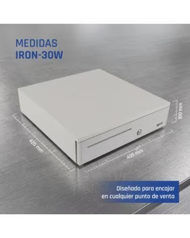 IGGUAL Cajon portamonedas IRON-30W 42cm 55 blanco