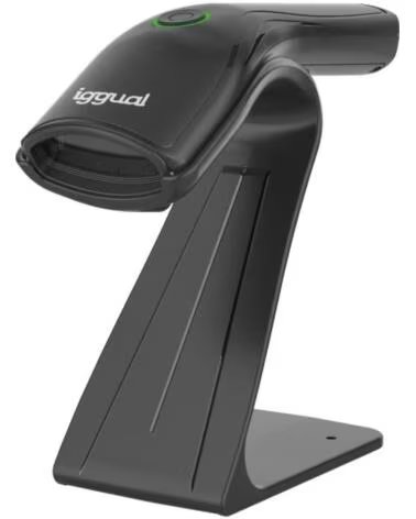 IGGUAL Lector codigo barras 1D USB boton soporte