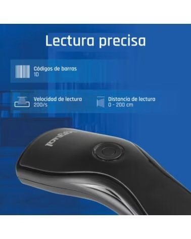 IGGUAL Lector codigo barras 1D USB boton soporte