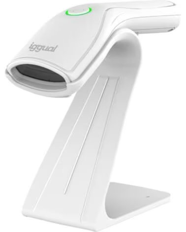 IGGUAL Lector codigo barras 2D USB boton blanco
