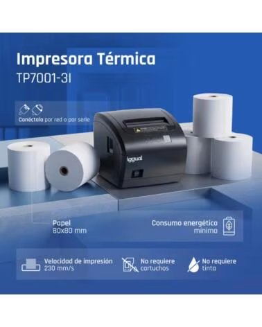 IGGUAL Impresora termica TP7001 USBRS232RJ45