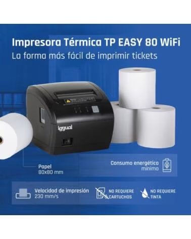 IGGUAL Impresora termica TP EASY 80 USBRJ11 WiFi