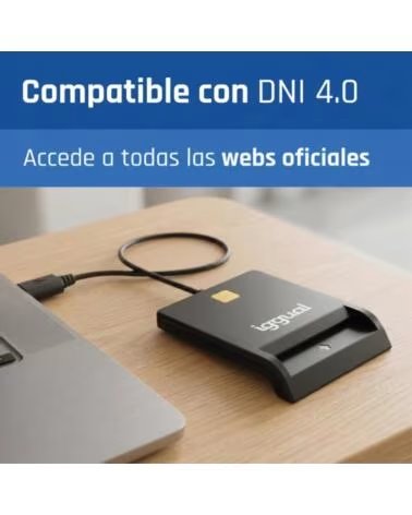 IGGUAL Lector DNI SIP tarjetas ID USB 2 0 negro