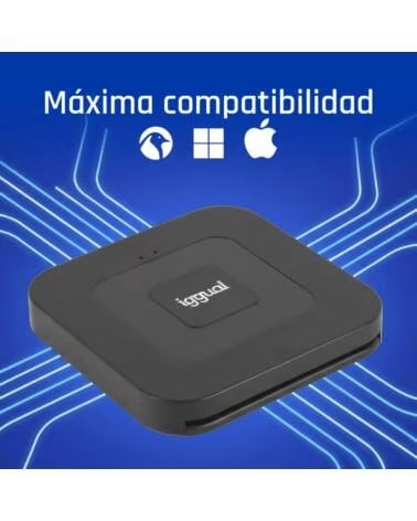 IGGUAL Lector DNI SIP tarjetas ID USB-A - tipo C