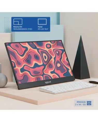 IGGUAL Monitor portatil 15 6 IPS FHD USB-C funda