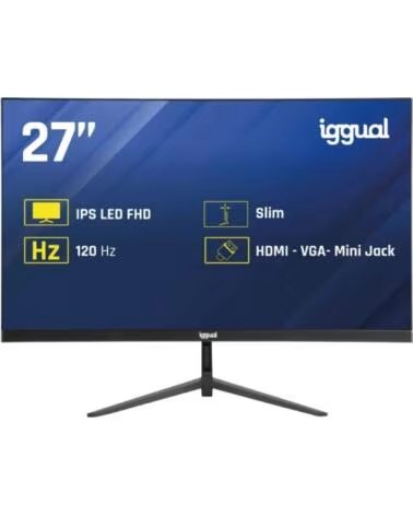 IGGUAL Monitor 27 IPS 1ms FHD 120Hz VGA HDMI Slim