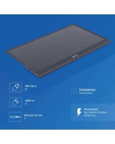 IGGUAL Monitor portatil 15 6 IPS FHD USB-C funda