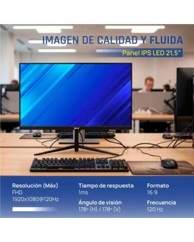 IGGUAL Monitor 21 5 IPS 1ms FHD 120Hz VGA HDMI DP