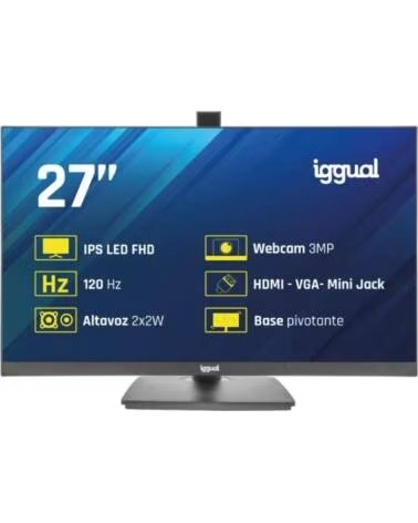 IGGUAL Monitor 27 120Hz 1ms HDMI VGA MM AA webcam