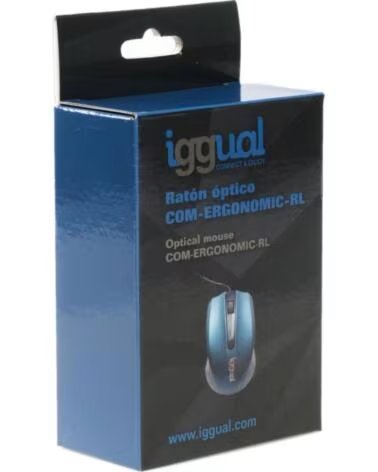 IGGUAL Raton optico COM-ERGONOMIC-RL-800DPI azul