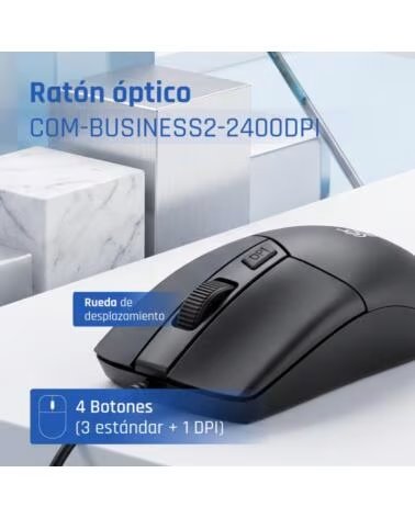 IGGUAL Raton optico COM-BUSINESS2-2400DPI negro