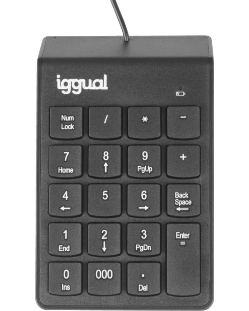 IGGUAL Teclado numerico USB CK-NUM-19T negro