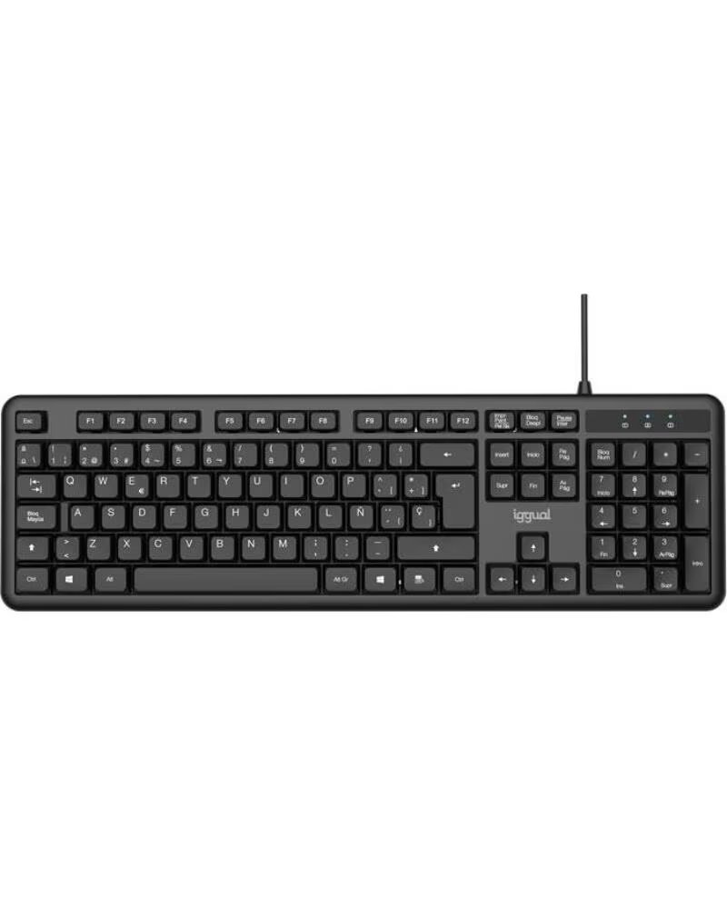 IGGUAL Teclado USB estandar CK-OFFICE-105T negro