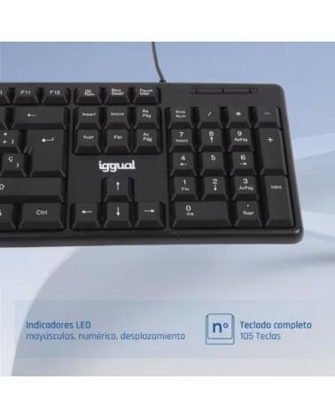 IGGUAL Teclado USB estandar CK-STANDARD-105T negro