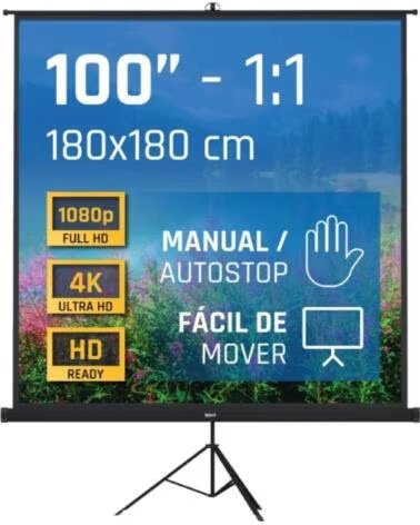 IGGUAL Pantalla 100 180x180 cm 1 1 tripodebolsa