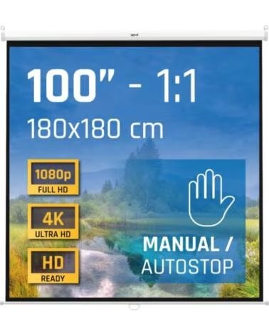 IGGUAL Pantalla manual 1 1 100 180x180 cm