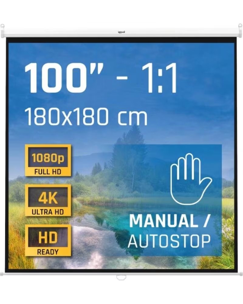 IGGUAL Pantalla manual 1 1 100 180x180 cm