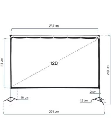 IGGUAL Pantalla exterior portable 120 265x149 cm