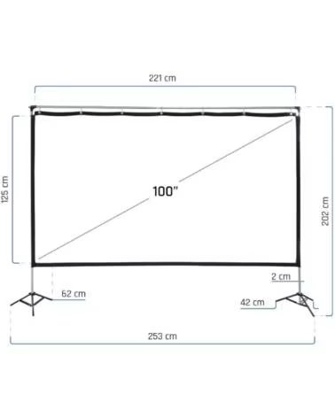 IGGUAL Pantalla exterior portable 100 221x124 cm