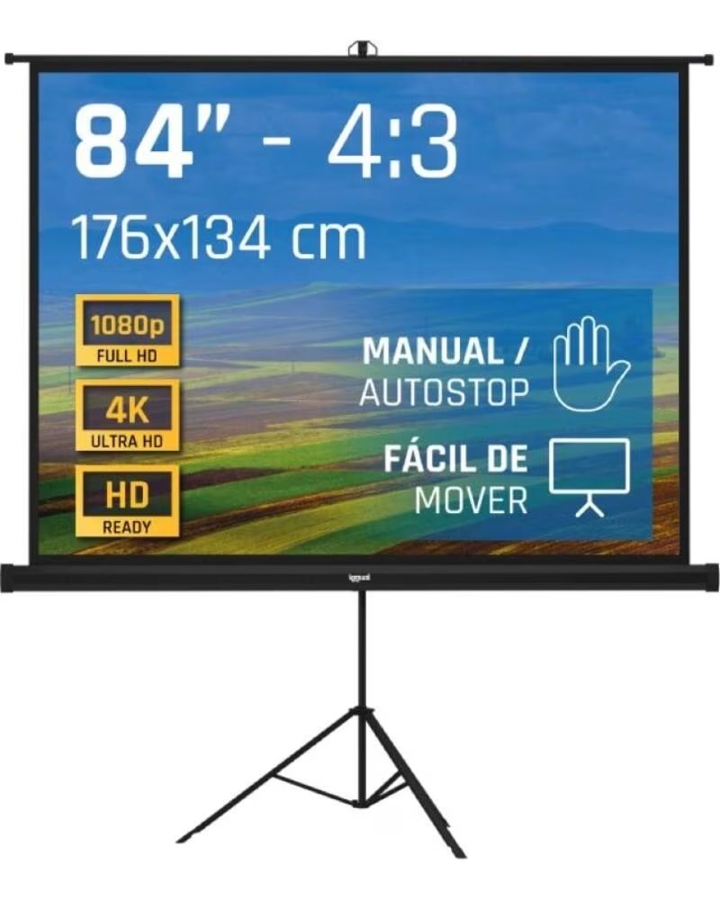 IGGUAL Pantalla 84 176x134 cm 4 3 tripodebolsa