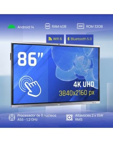 IGGUAL Pantalla interactiva 4K ORCHID 86 Webcam