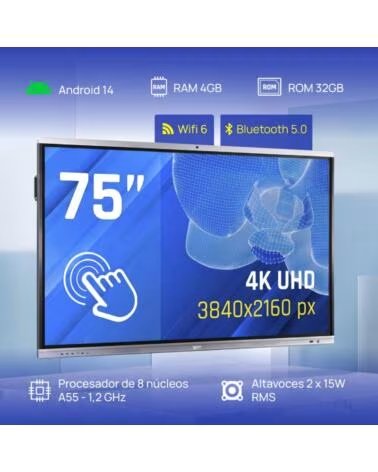 IGGUAL Pantalla interactiva 4K ORCHID 75 Webcam