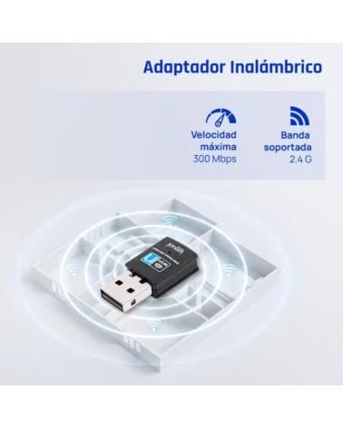 IGGUAL Adaptador USB Wifi 300 Mbps mono 2 4GHz