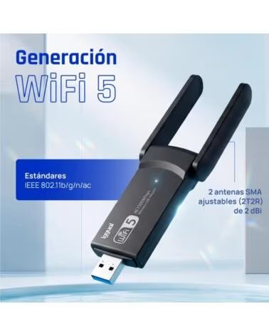 IGGUAL Adaptador USB Wifi 1300 Mbps dual 2 4G-5G