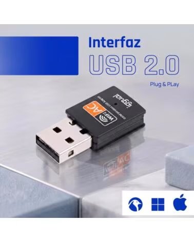 IGGUAL Adaptador USB Wifi 600 Mbps dual 2 4G-5G
