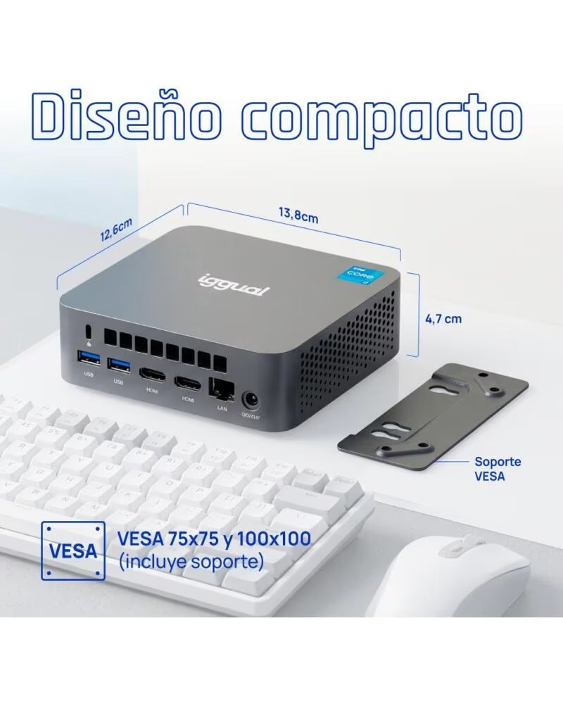 IGGUAL Mini PC Teseracto i5 1235U 8256 2HDMI W11P