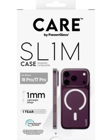 PANZERGLASS Care SL1M Case Transparent MagSafe iP 18Pro 17Pro