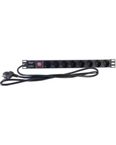 2LAN Regleta 19 8 Schukos Interruptor