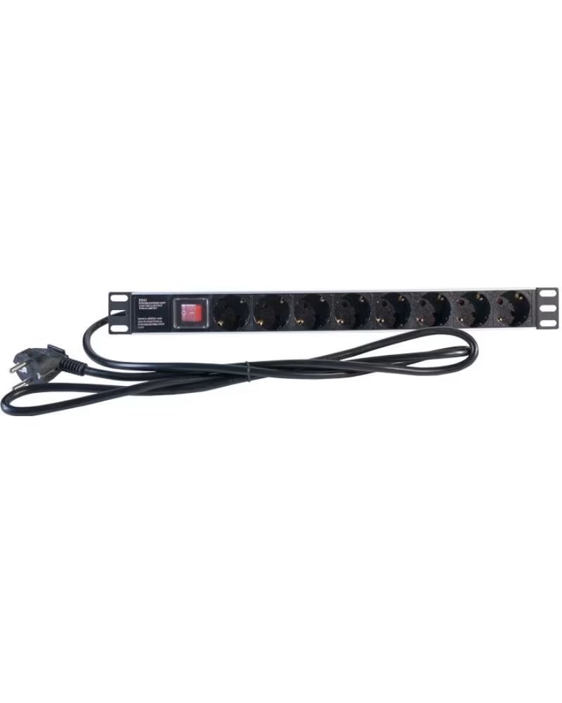 2LAN Regleta 19 8 Schukos Interruptor