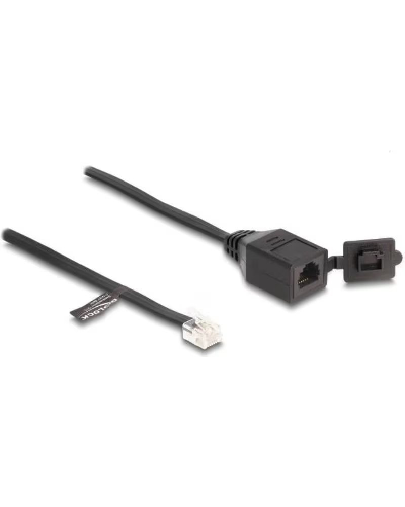 DELOCK Cable RJ11 macho a RJ11 hembra con tapa