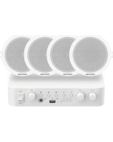 HIKVISION DS-QAE0KA60206-4 KIT AMPLIFICATORE E 4 ALTOPARLANTI DA SOFFITTO 347000213