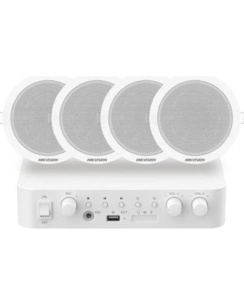 HIKVISION DS-QAE0KA60206-4 KIT AMPLIFICATORE E 4 ALTOPARLANTI DA SOFFITTO 347000213