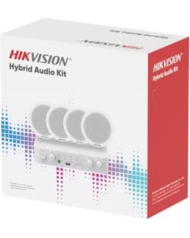 KIT AUDIO HIKVISION DS-QAE1KA80206-4 1 AMPLIFICATORE E 4 ALTOPARLANTI DA SOFFITTO