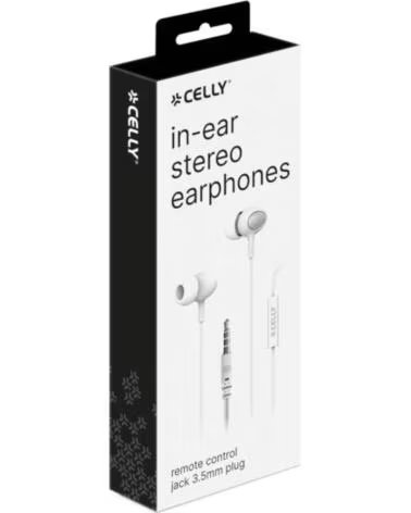 CELLY UP500WH AUSCULTADORES INTRA-AURICULARES COM MICROFONE JACK 35 MM BRANCO