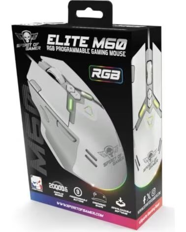 SPIRIT OF GAMER Raton Elite M60 Blanco RGB