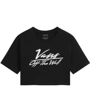 VANS OFF THE WALL T-SHIRT GO ANYPLACE CREW CROP II VN000GJ1BLK1 NOIR NEGRO