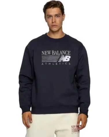 NEW BALANCE Sudadera Hombre Reimagined Graphic Crew Mt62B85K AZUL MARINO